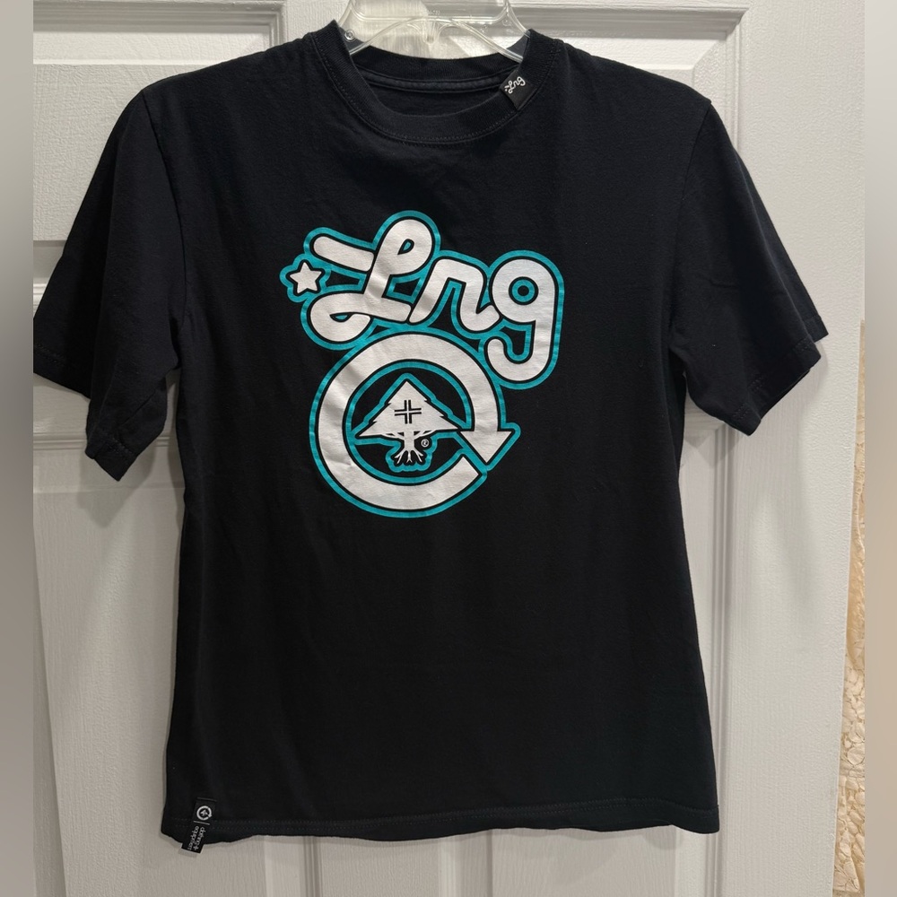 Men's or Youth. LRG Lifted Research Group Cycle Logo T-shirt black size small